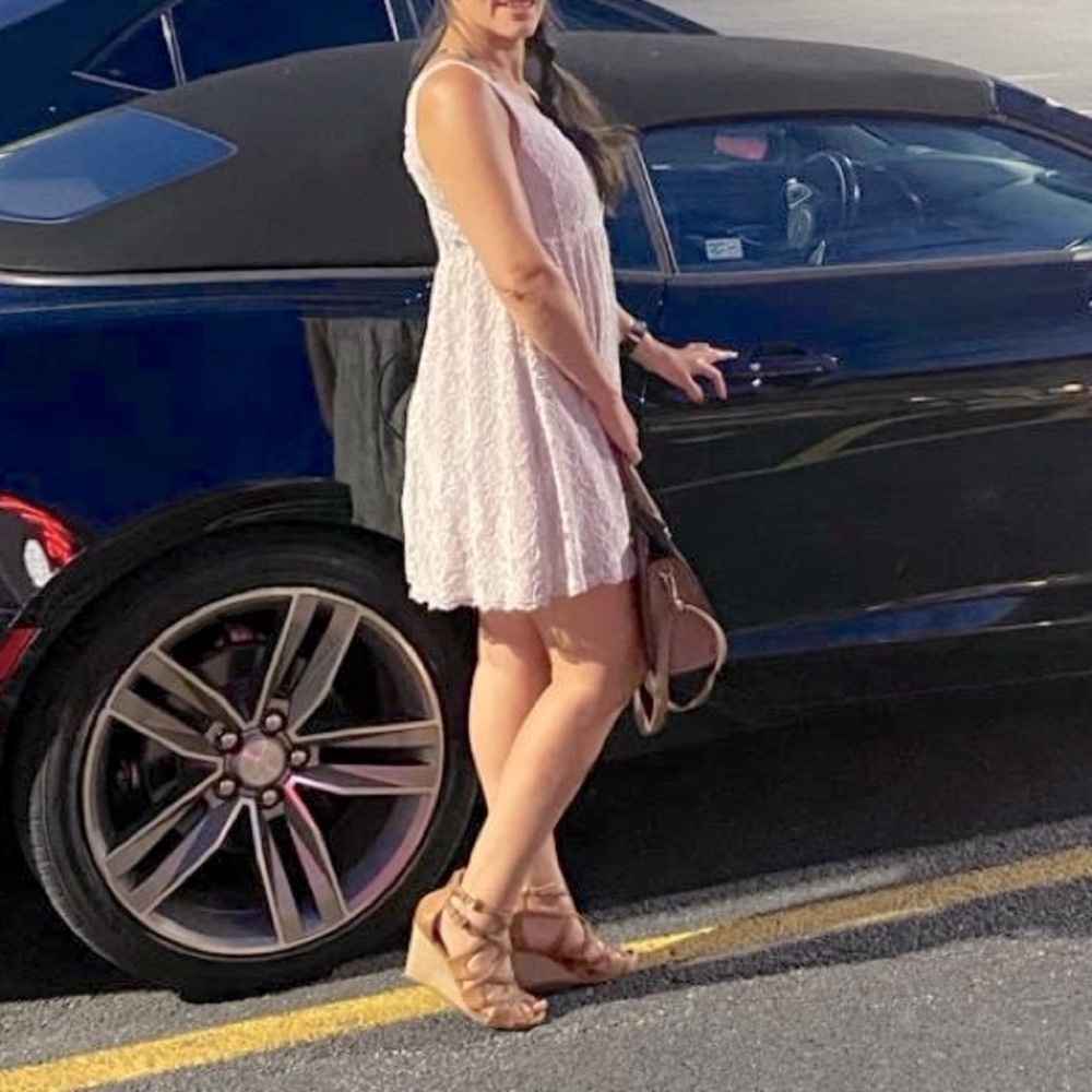 mini dress with v- neckline